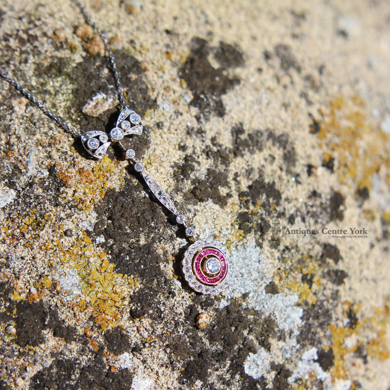 Edwardian 18ct Ruby & Diamond Necklace
