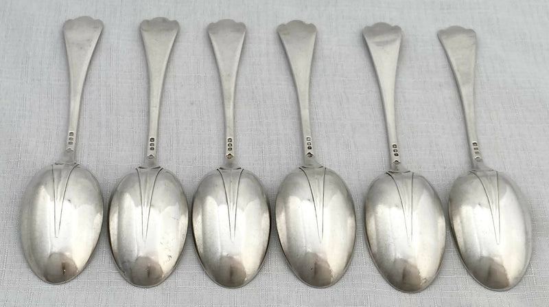 Elizabeth II Six Silver Trefid Spoons. London 1973 Asprey & Co. Ltd. 8.9 troy ounces.