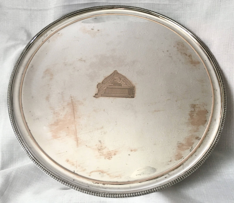 Georgian, George III, Old Sheffield Plate Crested Salver Circa 1790 - 1810.