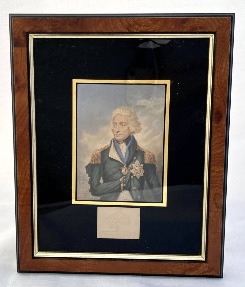 19th Century George Baxter Print of Vice-Admiral Horatio Nelson.