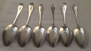 Georgian, George III, set of six silver teaspoons. London 1810, George Wintle. 2.5 troy ounces.