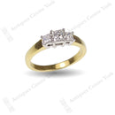 18ct Princess Cut Diamond 0.54ct 3 Stone Ring