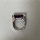 Art Deco style silver and CZ ring