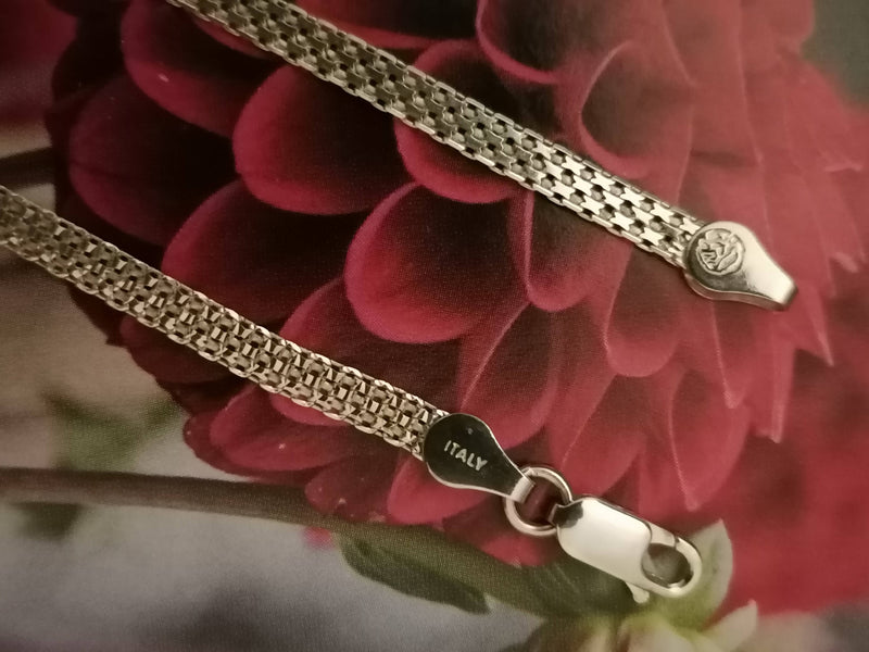 New Sterling Silver Bismark Necklace - Size 20" & Sterling Silver Bismark Bracelet - 7.5"