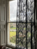 Katia toile black pure Cotton lace Curtain Panelling to finish 51”/100”