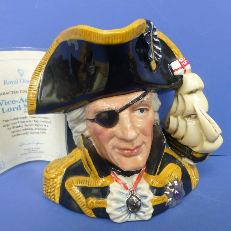 Royal Doulton Large Character Jug Of The Year 1993 Vice Admiral Lord Nelson D6932