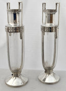 Pair of Art Deco WMF silver plated and glass vases.