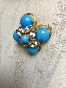 Vintage 1968 Christian Dior Cabochon & Rhinestone Brooch, rare collectible