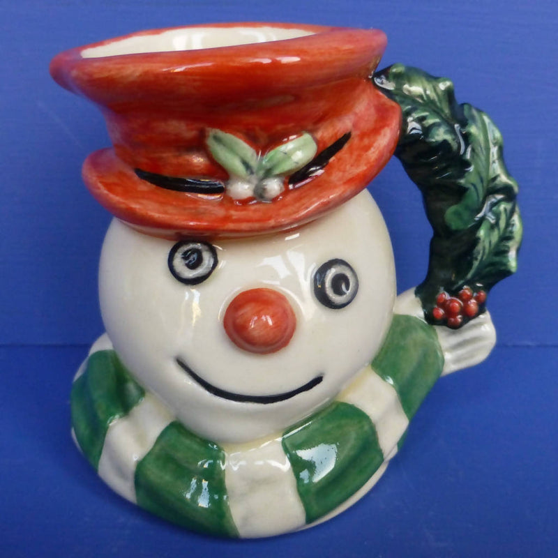 Royal Doulton Miniature Character Jug - Snowman - Holly and Berries Handle D7062 (Boxed)