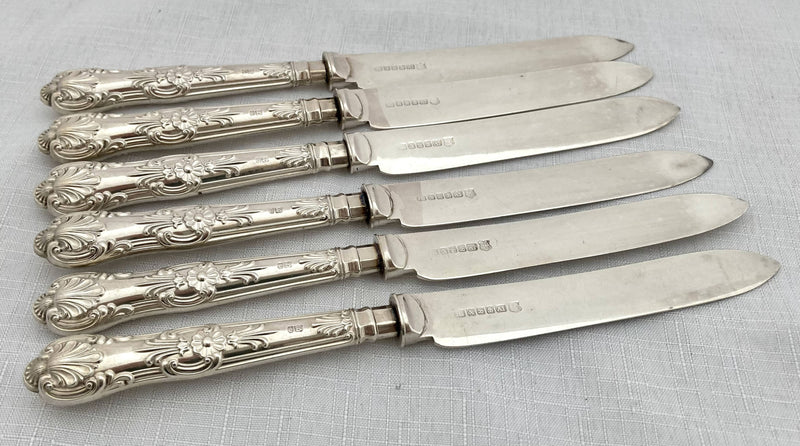 Edwardian Cased Set of Silver Handled Fruit Knives & Forks. Sheffield 1901.
