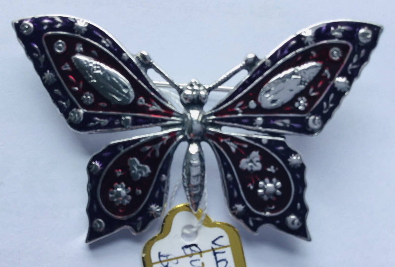 Vintage Silver Butterfly Brooch. 4.5 cm width.