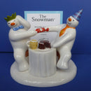 Coalport Snowman Figurine Pulling A Cracker (Boxed)