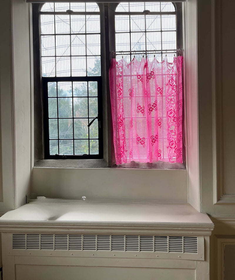Fuchsia Hot Pink Victorian Design Lace Sample Lace Panel 160 cm (63”) / 96cm (38”)