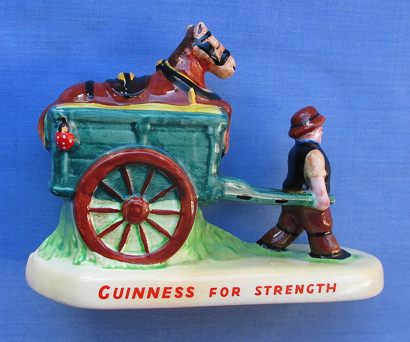 Vintage Carltonware Guinness Drayman/Horse & Cart Ceramic Advertising Figure