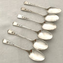 Georgian, George IV, Set of Six Provincial Silver Teaspoons. Exeter 1822, William Woodman of Bristol.