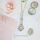 Edwardian 18ct Gold & Platinum Diamond & Pearl Pendant