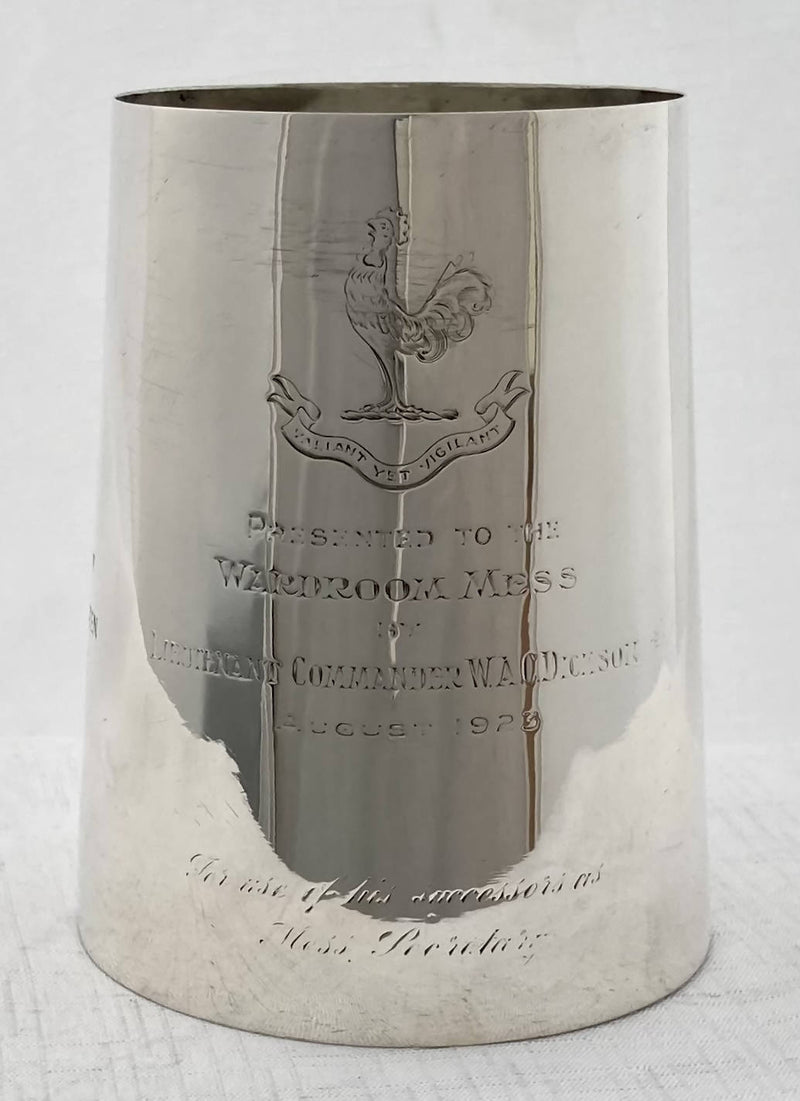 Silver Tankard Presented to 543 Squadron RAF by Chief of Naval Staff Admiral Earl Mountbatten.