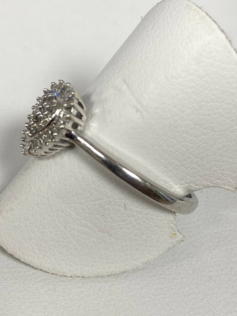 9ct White Gold Diamond Teardrop Ring