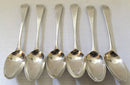 Georgian, George III, set of six silver teaspoons. London 1798 Samuel Godbehere & Edward Wigan. 2.57 troy ounces.