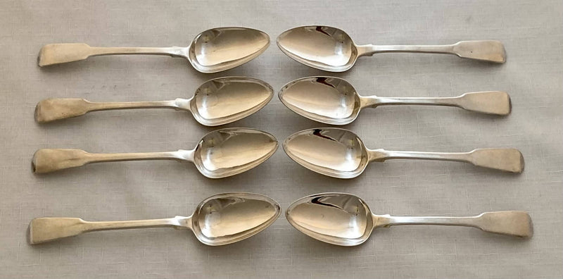 Georgian, George III, Set of Eight Silver Dessert Spoons. London 1811 Richard Crossley. 10 troy ounces.