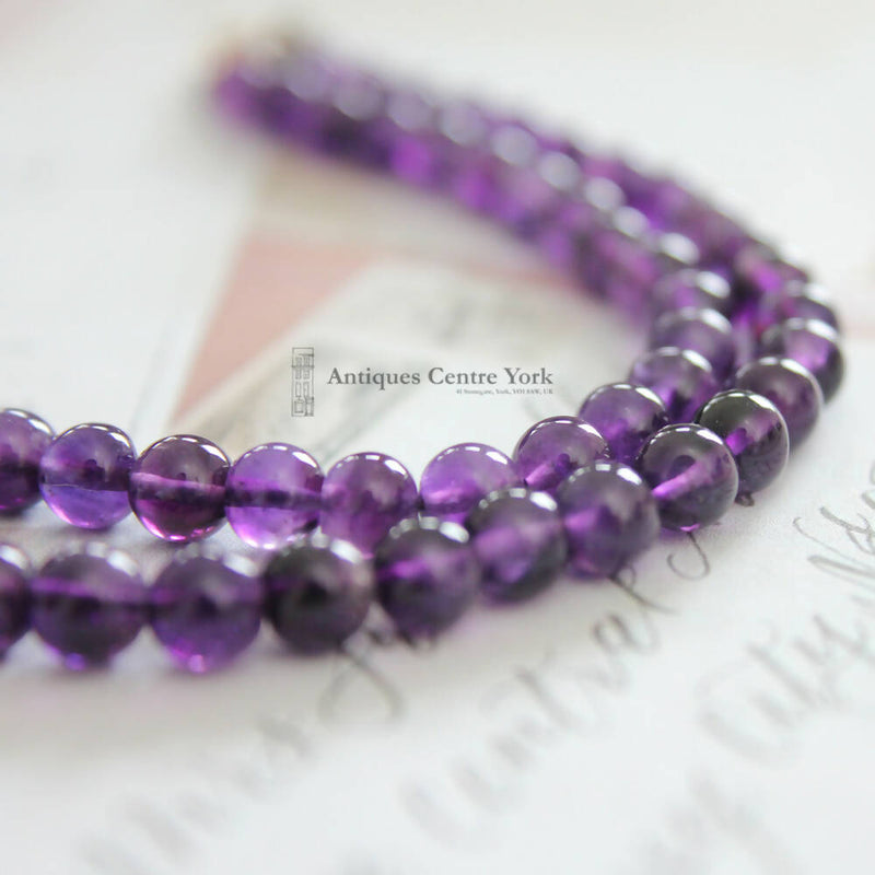 9ct Gold Amethyst Bead Necklace