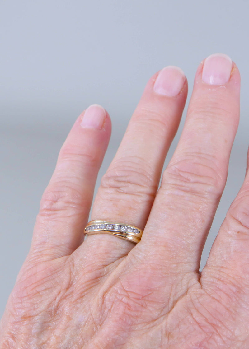 9ct Gold & CZ half Eternity Ring