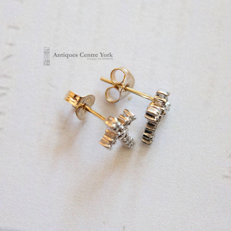 9ct Diamond Cross Earrings