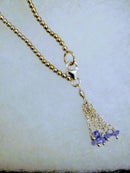 New Tanzanite Sterling Silver Tassel Bracelet - 7.5"