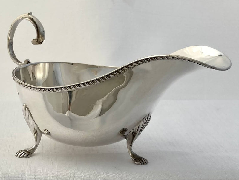 Edwardian Silver Sauce Boat. Birmingham 1905 Asprey & Co. 4.5 troy ounces.