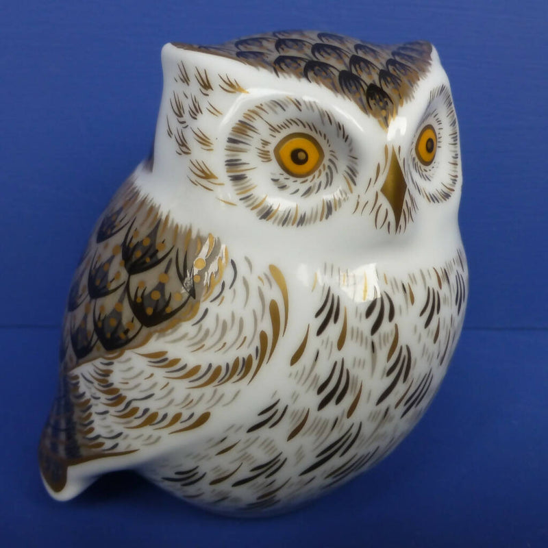 Royal Crown Derby Paperweight - Little Grey Owl (Boxed)