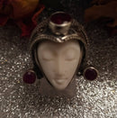 New Unique Ruby Ring With Carved Face