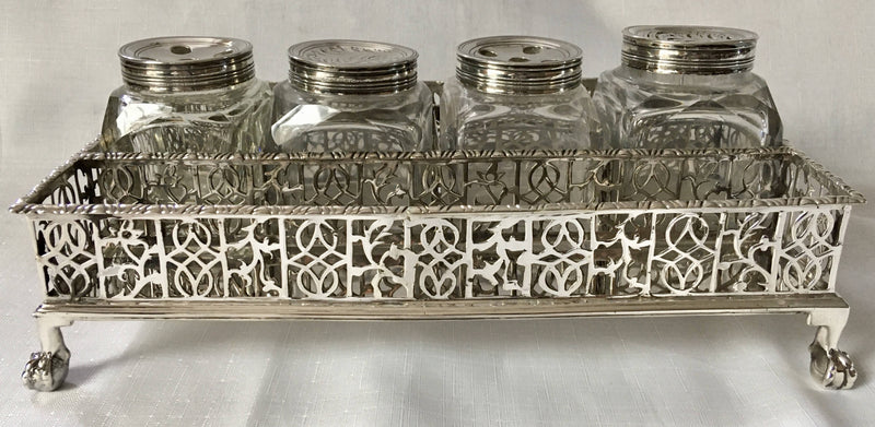 Georgian, George III, large silver galleried inkstand. London 1770 Robert Peaston. 20 troy ounces.