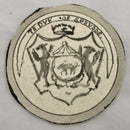 19th Century Boxwood Counter Box Enclosing Nine Armorial Watercolour Roundels.