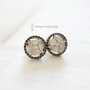 18ct White Gold Black & White Diamond Earrings