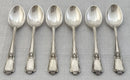 Elizabeth II cased set of six silver, double struck, coffee spoons. Sheffield 1989 Asprey plc. 2.4 troy ounces.