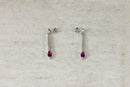 Silver & Almandine Garnet Dropper Earrings