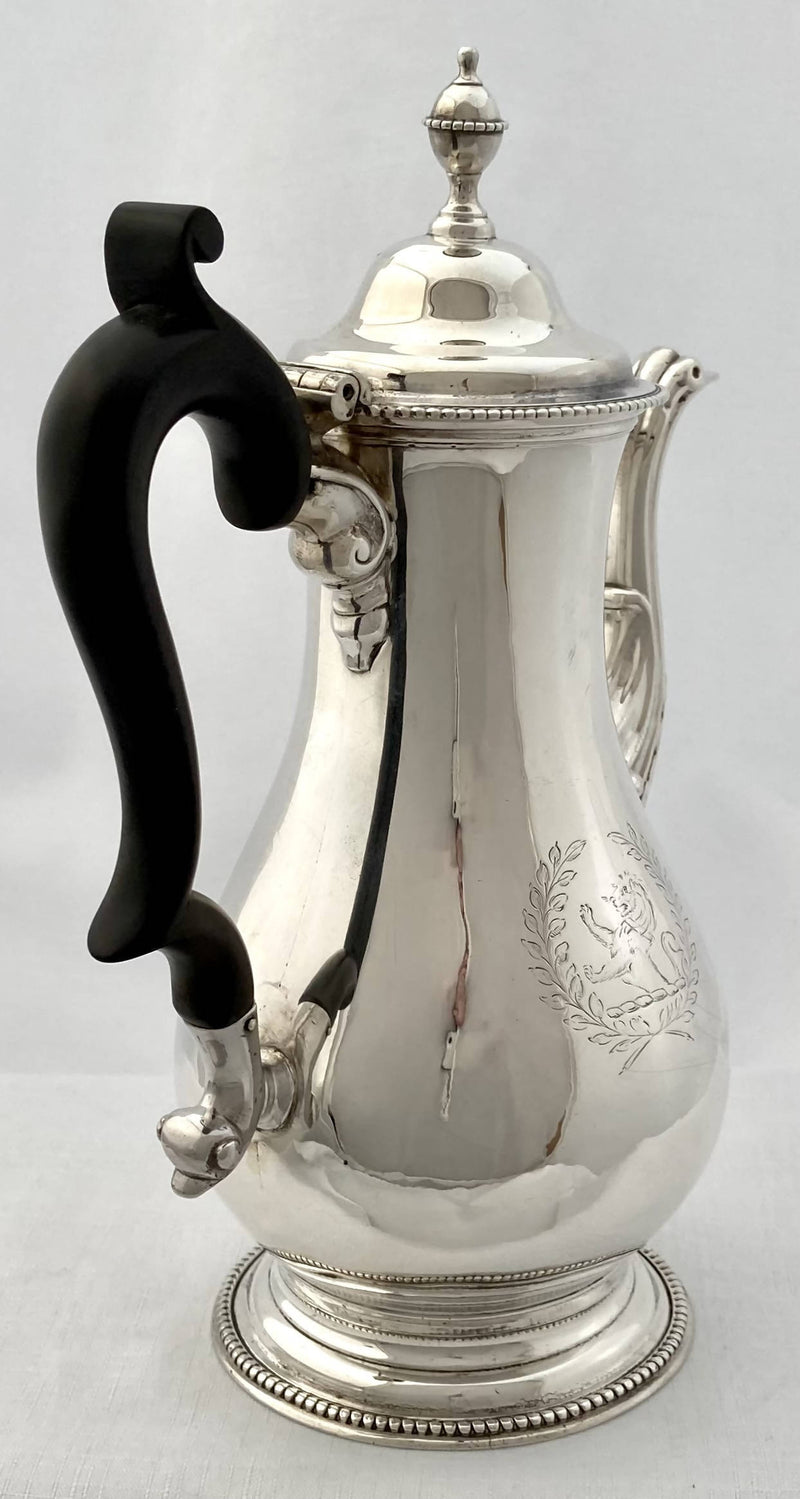 Georgian, George III, Silver Coffee Pot. London 1777 Charles Wright. 19 troy ounces.