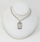 Vintage Silver & Moonstone Statement Pendant & Chain