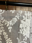 Scottish Madras Panel Remnant Semi Finished with Ornamental Floral Vase design in White 67” / 37”