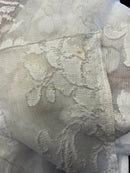 Scottish Madras Panel Remnant Semi Finished with Ornamental Floral Vase design in White 67” / 37”