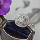 18ct White Gold Certified Diamond 1.36cts 'Halo' Ring