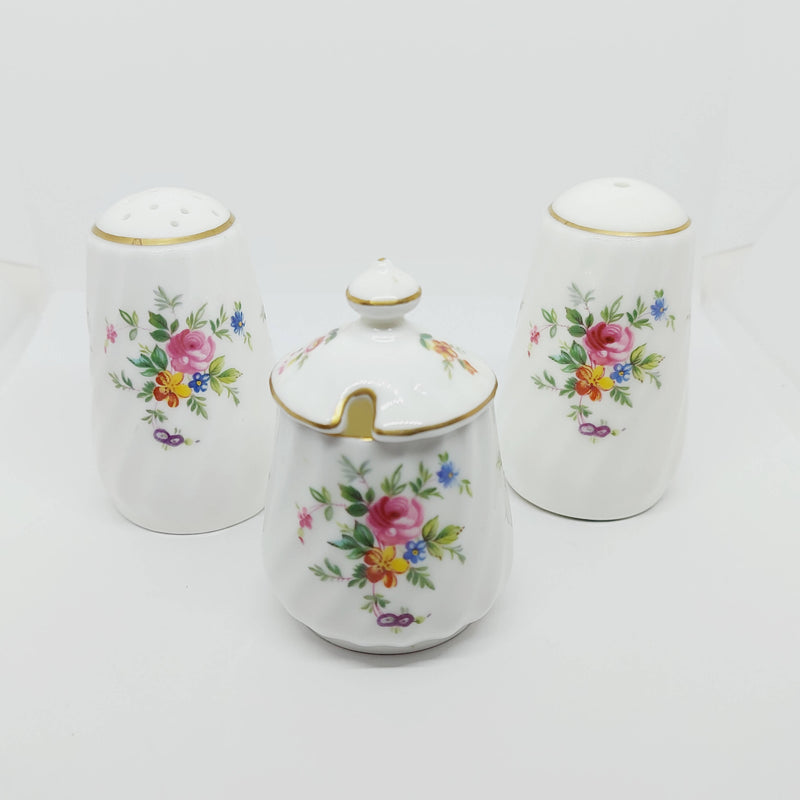 Boxed Minton 'Marlow' 3 Piece Bone China Cruet Set