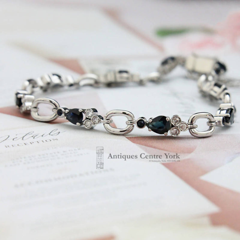 18ct White Gold Sapphire & Diamond Bracelet