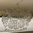 Georgian, George IV, Pair of Old Sheffield Plate Entree Dishes & Covers on Warming Stands. Marital Arms of Dickson & Huntley, circa 1820 - 1830.