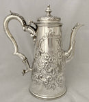 Georgian, George II, Silver Coffee Pot. London 1735 Gabriel Sleath. 25 troy ounces.