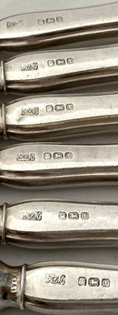 George V Cased Set of Silver Handled Dessert Knives & Forks for Six. Sheffield 1915 R. F. Mosley & Co.