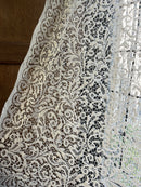 Jane Lace Design 14 Point Lace Sample unfinished panel Bone colour 106 cm (52”) x 101 cm (40")