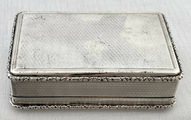 Victorian Silver Table Snuff Box. London 1847 Edward Edwards II. 5.3 troy ounces.