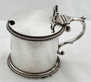 Late Victorian Silver Plated Drum Mustard Pot, Monogram for Alfred de Rothschild.