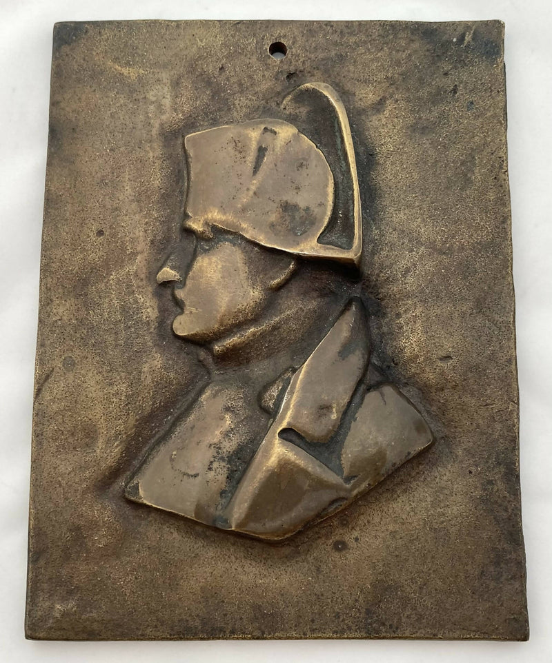 Napoleon Bonaparte Brass Relief Plaque.